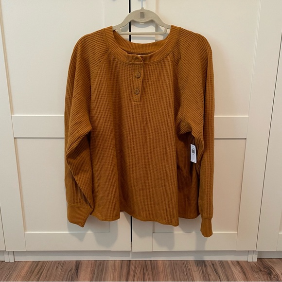 NWT Old Navy Thermal Knit Raglan-Sleeve Henley - XXL - Picture 3 of 7